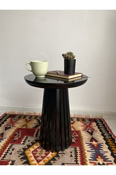 KK DEKORASYON K&k Dekorasyon Siyah Çıtalı Mantar Sehpa