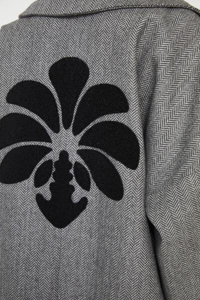 adL Uzun Kol Sırtı Nakışlı Kaban