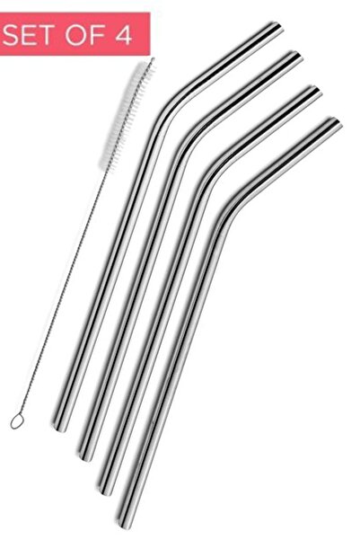 Riddex Paslanmaz Çelik Meşrubat Pipeti Çelik Pipet Temizleme Fırçalı 5 Parça