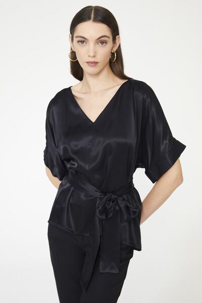 Love My Body Schulterfreie Bluse mit V-Ausschnitt