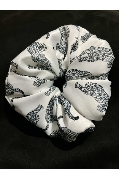 büzey accessory Tiger Patterned Satin Elastic Bagel Buckle