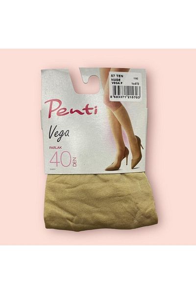Penti Women's Skin Color Vega 40 Den Medium Thick Shiny Knee Length Trousers Socks