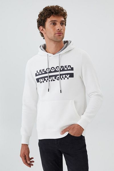 Lee Cooper Tess Men's Hooded White Sweatshirt
