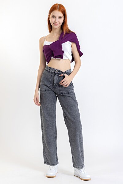 John Borners Black Snow Wash Women's Boyfriend Jeans with Bag Pocket