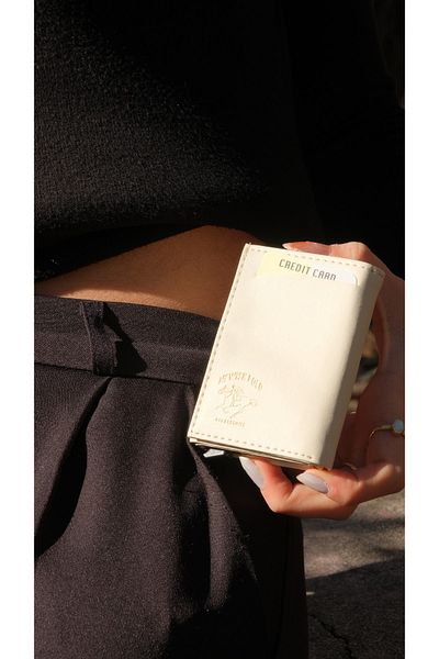 NEWISH POLO ACCESSORIES Μπεζ ανδρικός αυτόματος μηχανισμός πολλαπλών τμημάτων Έξυπνη θήκη πιστωτικής κάρτας Πορτοφόλι και θήκη κάρτας από συνθετικό δέρμα