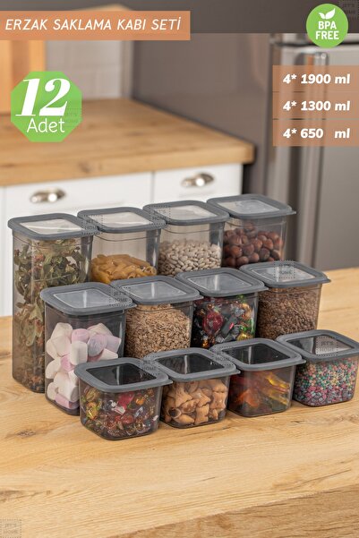 Jet's Home 12-Piece Storage Container Set Vacuum Airtight Anthracite Food Container Bpa Free