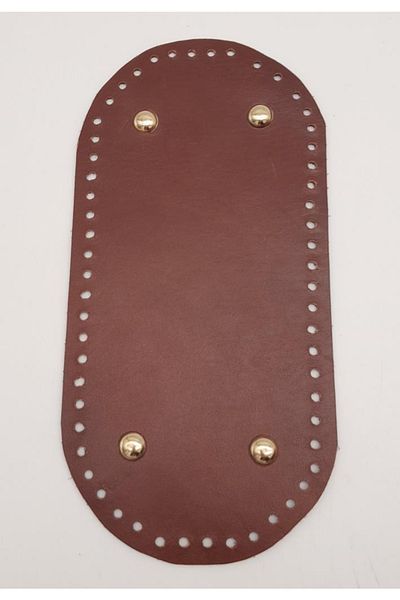 angel çanta aksesuar Real Leather Red Brown 25x12 Cm Oval Light Gold Metal Bag Base