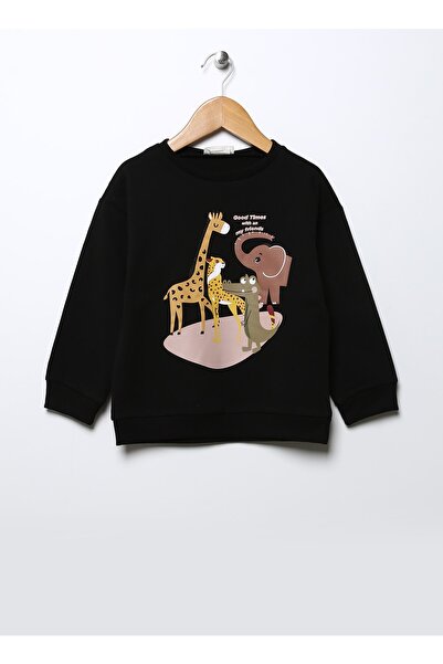 Mammaramma Baskılı Bebek Siyah Sweatshırt 22fwb-70