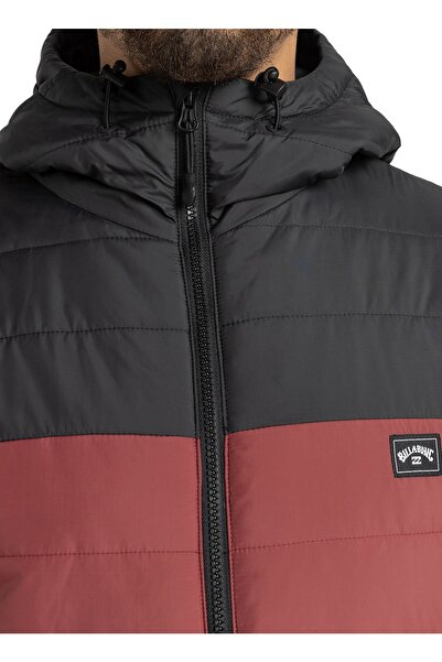 BİLLABONG Red Men's Hooded Jacket F1jk36 Surf Check Puffer