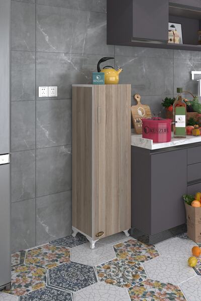 Kenzlife Mutfak Dolabı Mine 128*030*032 Crd Kapaklı Ayaklı Banyo Evrak Ofis Kitaplık Ayakkabılık Kiler