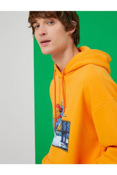 Koton Superman Hooded Oversize Sweatshirt Raised Licensed Printed