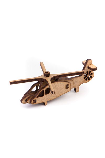 Uçandaire Wooden 3d Jigsaw Puzzle 12 Pieces Helicopter