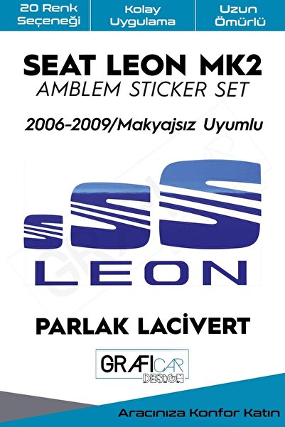 GRAFİCAR مجموعة ملصقات شعار سيات ليون Mk2 2006-2009 / بدون مكياج