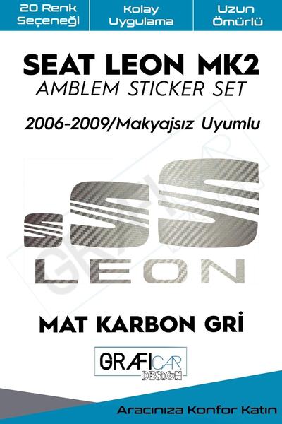 GRAFİCAR مجموعة ملصقات شعار سيات ليون Mk2 2006-2009 / بدون مكياج