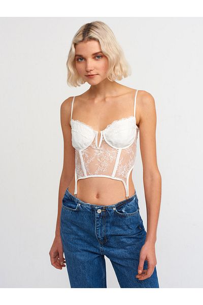 Dilvin 20185 Dantela Corset-ecru