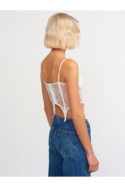 Dilvin 20185 Dantela Corset-ecru