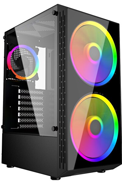 IZOLY Esir 2x Argb(18cm) 1x Argb(12cm) Fanlı Usb 3.0 Temperli Cam Atx Oyuncu ...
