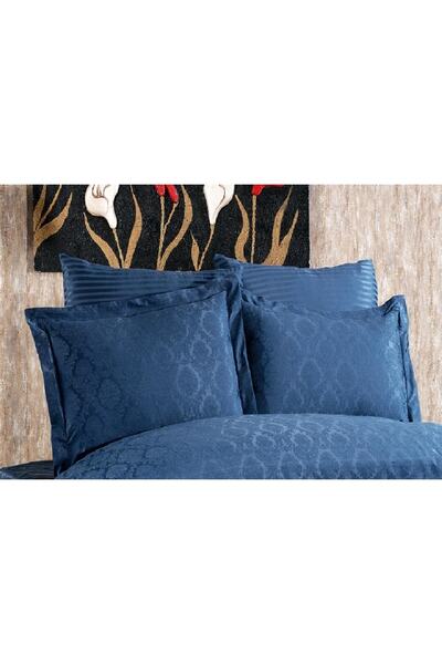 Finezza موناكو الخيزران الجاكار النسيج النيلي مزدوج أكسفورد 60x80 سنتيمتر وسا...