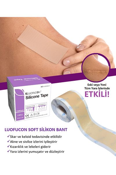 luofucon Scar - Soft Silicone Tape, Burn, Caesarean, Seam Scar, Keloid, Surgery Remover (2.5cm X 3m)