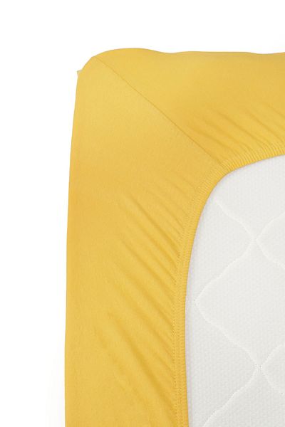 Karaca Home Mustard Combed Cotton Double Fitted Sheet