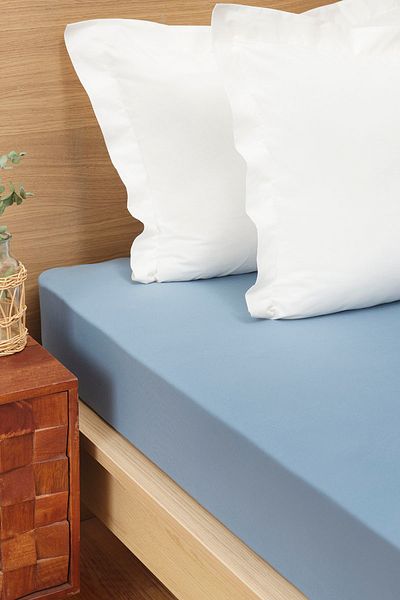 Karaca Home Indigo Combed Cotton Double Fitted Sheet