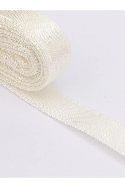 Netsan Etiket Cream Satin Ribbon 1.5cm 100mt