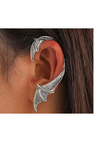 Köstebek Gothic Punk Dragon Winged Cuff Earrings