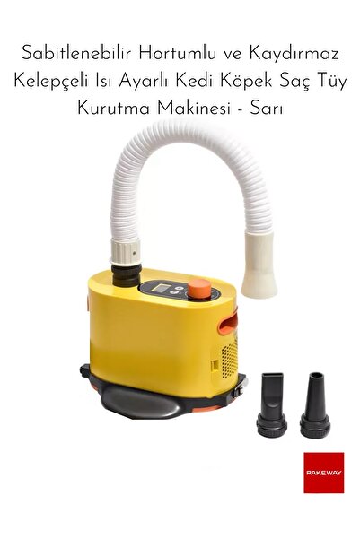 PAKEWAY Sabitlenebilir Hortumlu Kaydırmaz Kelepçeli Isı Ayarlı Kedi Köpek Saç...