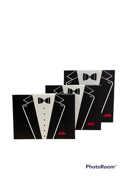 Çalışkan Çeyiz Evi Gift Groom Bundle Dowry Box / Box Tuxedo Printed Model Set of 3