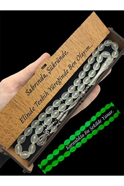 KANUNİ TESBİH Cu cutie de lemn - Mărgele de rugăciune cu evidențiere de tăier...