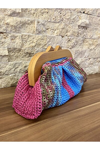 Rabika Renkli Ahşap Burslu Çanta