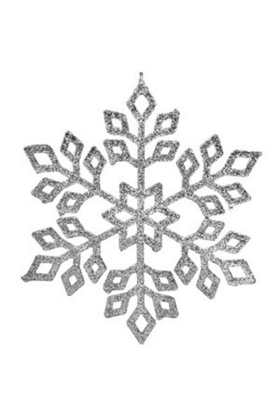 parti sürprizi Πρωτοχρονιάτικο Πεύκο Ασημένιο Snowflake 15 cm 1 Τεμάχιο