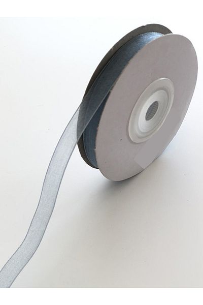 Netsan Etiket Γκρι Κορδέλα Οργάντζα 1cm 100μ.τ.