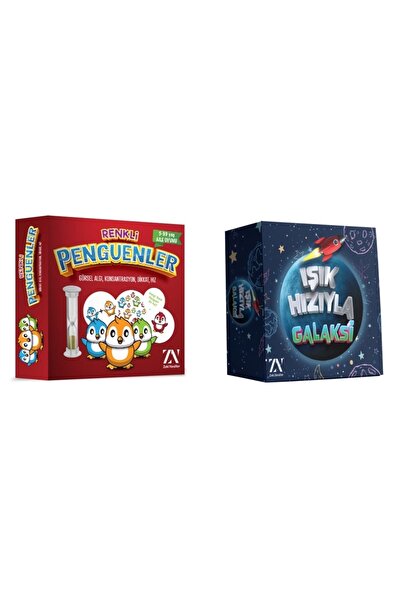 Zeki Nesiller Eğitim Hizmetleri Zeki Nesiller Renkli Penguenler Dikkat Oyunu/ışık Hızıyla Galaksi (2 Ürün)