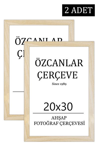 ÖZCANLAR ÇERÇEVE Set of 2 Wooden Frame Wooden Picture Frame 20x30 Natural Wooden Frame Raw Wood