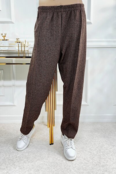 birsen içgiyim Large Size Pocketed Elastic Stamped Trousers