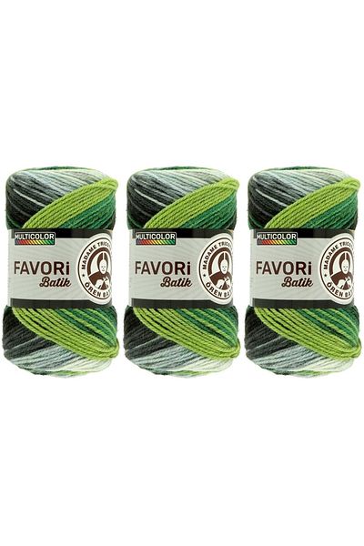 Ören Bayan Αγαπημένο νήμα πλεξίματος Batik Hand 100 Gr 3 τεμάχια Χρώμα 903