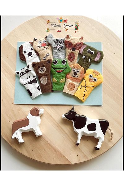 BİLMİŞ ÇOCUK Finger Puppet Animals Set of 10