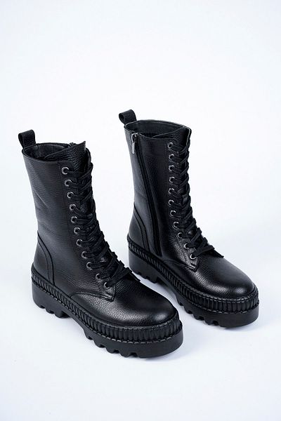 Deripabuc Genuine Leather Black Women's Leather Boots Trc-206525