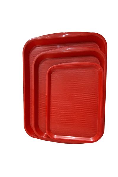 Matar Endüstriyel Mutfak Ekipmanları 3 Size Abs Plastic Red Color Serving Tray
