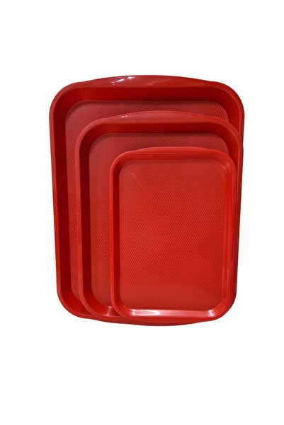 Matar Endüstriyel Mutfak Ekipmanları 3 Size Abs Plastic Red Color Serving Tray