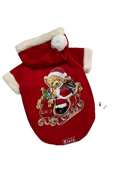 MİNİŞ PET BUTİK Miniş Sledge Teddy Small-Medium Breed Dog Christmas Sweatshirt