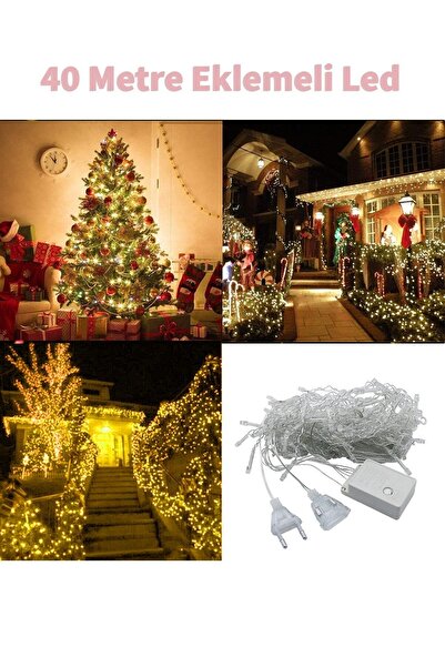 Mashotrend Fonksiyonlu Sarı 40 Metre Dekor Led - Çam Ağacı Süsü Yılbaşı Süsü - Pirinç Led