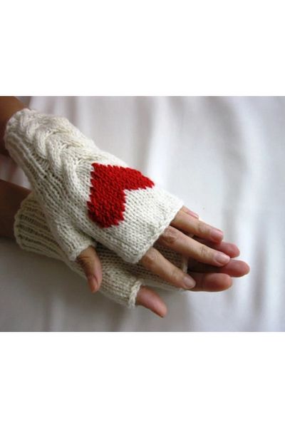 YOS TREND Kadı Heart Detailed Half Gloves Women's Fingerless Gloves Women's Gloves with Heart