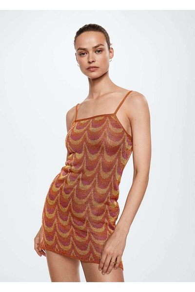 MANGO Woman Kleid aus Lurex-Strick