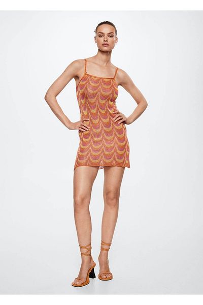 MANGO Woman Kleid aus Lurex-Strick