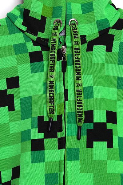 DobaKids Minecraft Creeper 360 Degree Patterned Boy's Zippered Hoodie Sweatshirt