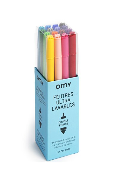 OMY Çift Uçlu Yıkanabilir Keçeli Boya Kalemi (16 ADET)