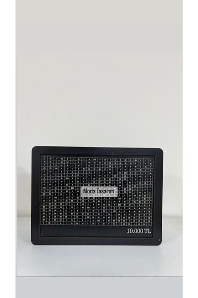 Revnak Dekorasyon Siyah Parabox - 10.000tl Kumbara Para Biriktirme Kutusu