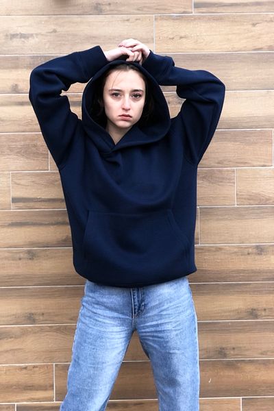 MBEY1989 Oversize Μπλε Σκούρο Φούτερ - Unisex